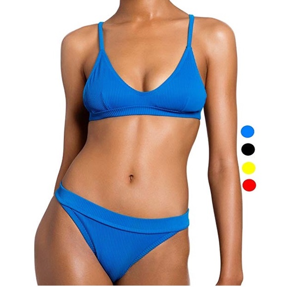 Luxe Ribbed Bikini Set- Blue (6 Sizes) - Picture 2 of 8